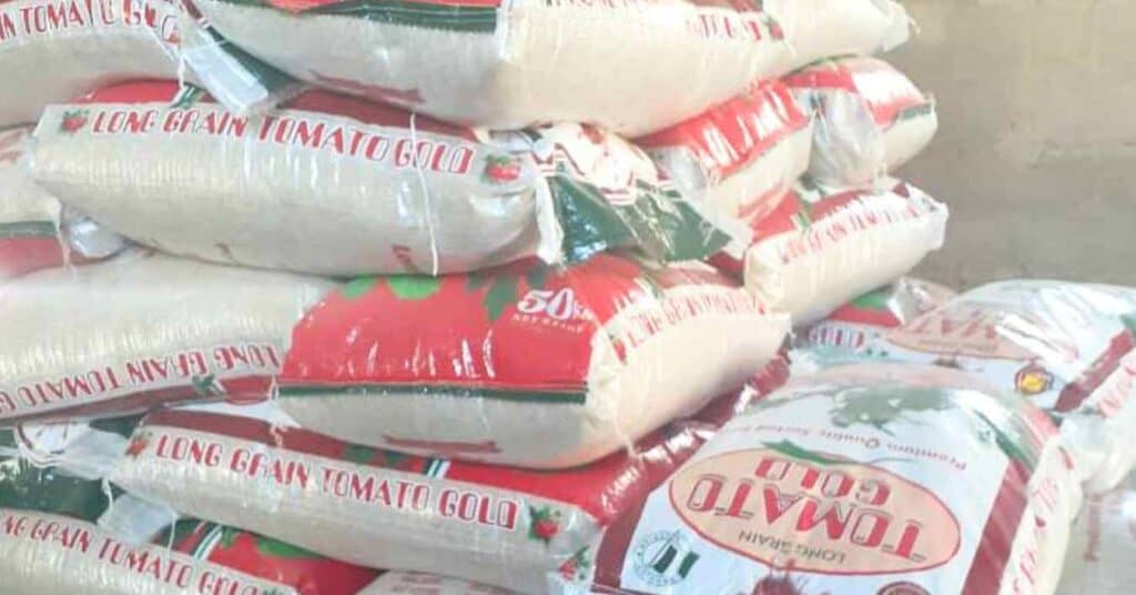 Bags of tomato rice